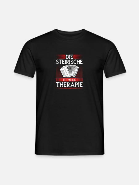 Steirische Therapie, Steirische Harmonika Quetschn - Männer T-Shirt - Schwarz