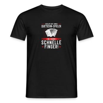 Schlafe Mit Einem Quetschn Spieler, Steirische - Männer T-Shirt - Schwarz - Vorne - AI Model Male 178 light (178cm)