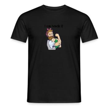 Congé parental père, papa. Idée cadeau congé parental - T-shirt homme - noir - Devant - AI Model Male 178 light (178cm)