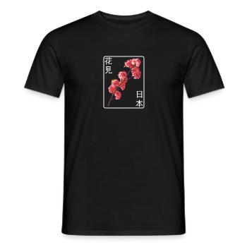 Japanese cherry blossom font Aesthetics Japan - Men's T-Shirt - black - Front - AI Model Male 178 light (178cm)