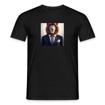 The Business Lion: Bold, Powerful, and Confident - Männer T-Shirt - Schwarz - Vorne - AI Model Male 178 light (178cm)