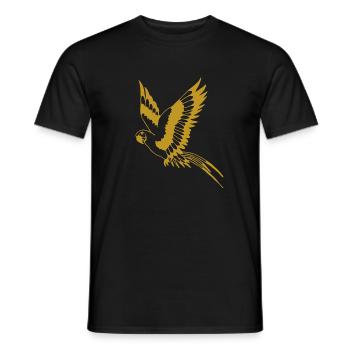 Perroquet volant en or - T-shirt homme - noir - Devant - AI Model Male 178 light (178cm)