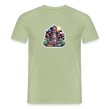 Amusement Park - Men's T-Shirt - sage - Front - AI Model Male 178 light (178cm)
