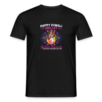 Diwali Hindus Sikh Fest der Lichter Geschenk - Männer T-Shirt - Schwarz - Vorne - AI Model Male 178 light (178cm)