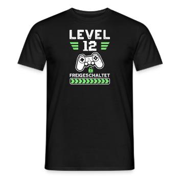 Level 12 Freigeschaltet - 12. Geburtstag - Männer T-Shirt - Schwarz - Vorne - AI Model Male 178 light (178cm)