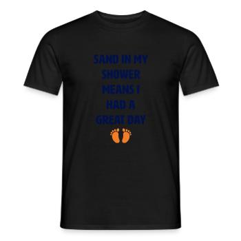 Le sable dans ma douche signifie que j’ai un tol - T-shirt homme - noir - Devant - AI Model Male 178 light (178cm)