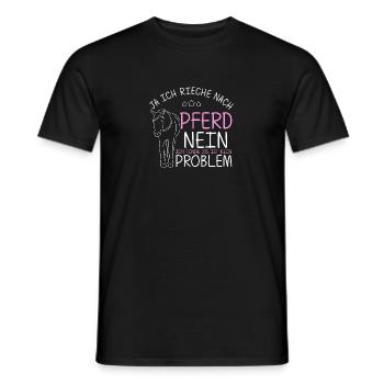 Pferd Reiten Natur Spruch Pferdegeruch Geschenk Re - Männer T-Shirt - Schwarz - Vorne - AI Model Male 178 light (178cm)