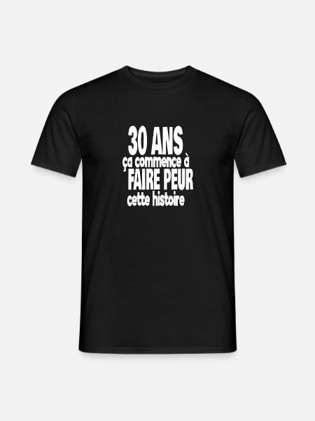 30 ans - T-shirt homme - noir