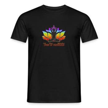 Lotus Yoga - Meditation - Männer T-Shirt - Schwarz - Vorne - AI Model Male 178 light (178cm)