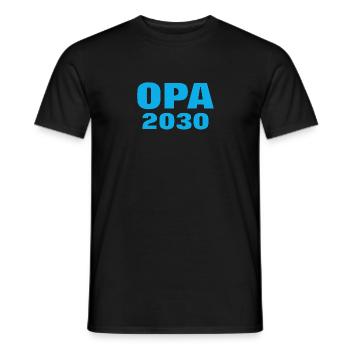 Grand-père Grand-mère Petit-fils Petite-fille Naissance 2030 - T-shirt homme - noir - Devant - AI Model Male 178 light (178cm)
