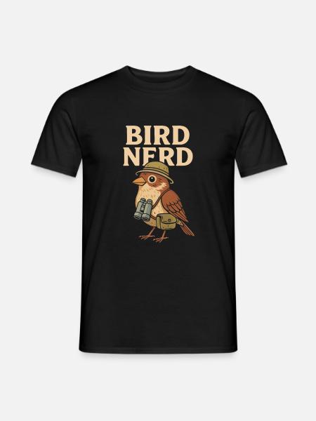 Vogel-Nerd - Männer T-Shirt - Schwarz