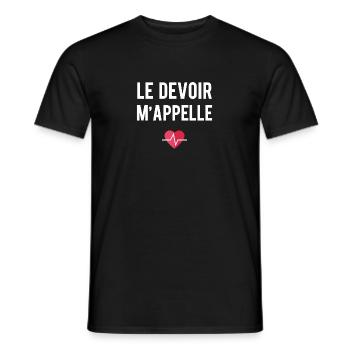Le devoir m'appelle infirmier - T-shirt homme - noir - Devant - AI Model Male 178 light (178cm)