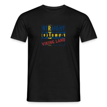 Straight outta Sweden Viking Land Gift Idea - Men's T-Shirt - black - Front - AI Model Male 178 light (178cm)