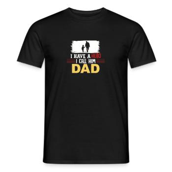 I call my hero my dad - Men's T-Shirt - black - Front - AI Model Male 178 light (178cm)