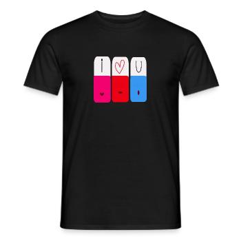 l love you alphabet block abc - Men's T-Shirt - black - Front - AI Model Male 178 light (178cm)