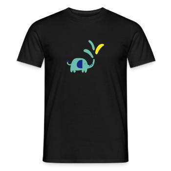 the little elephant - Men's T-Shirt - black - Front - AI Model Male 178 light (178cm)