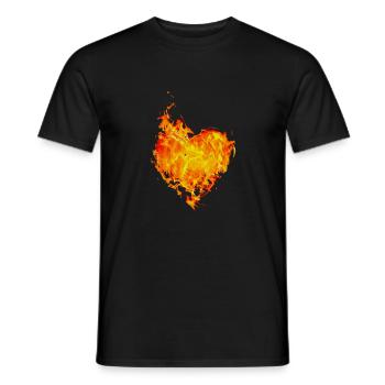 Flammendes Herz - Männer T-Shirt - Schwarz - Vorne - AI Model Male 178 light (178cm)