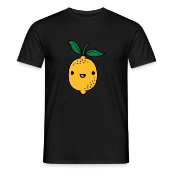 Kawaii lemon fruit - Men's T-Shirt - black - Front - AI Model Male 178 light (178cm)