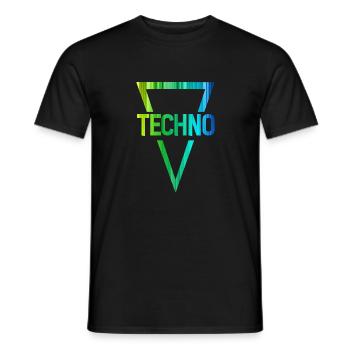 techno r - Men's T-Shirt - black - Front - AI Model Male 178 light (178cm)