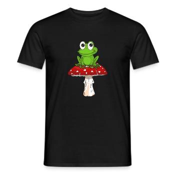 Cottagecore Frosch Auf Einem Pilz Geschenk Kostum - Männer T-Shirt - Schwarz - Vorne - AI Model Male 178 light (178cm)