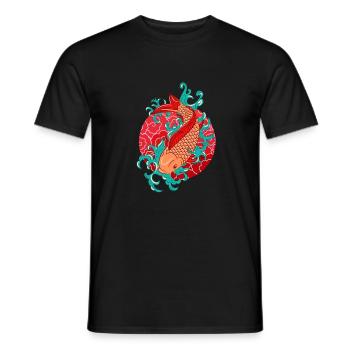 Japanese fish - Men's T-Shirt - black - Front - AI Model Male 178 light (178cm)