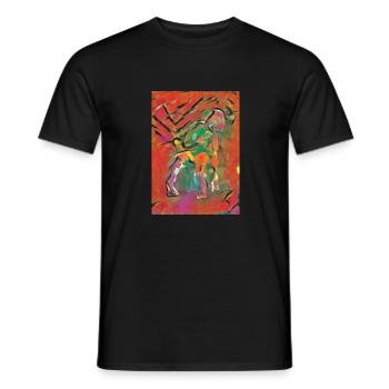 Auf dem mehrfarbigen Stuhl - Männer T-Shirt - Schwarz - Vorne - AI Model Male 178 light (178cm)