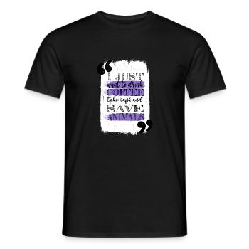 addicted valentines day fun morning cute tired - Men's T-Shirt - black - Front - AI Model Male 178 light (178cm)