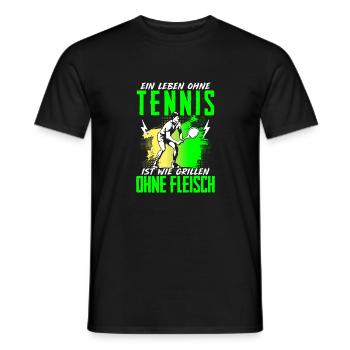 Leben Ohne Tennis Grillen Ohne Fleisch - Männer T-Shirt - Schwarz - Vorne - AI Model Male 178 light (178cm)