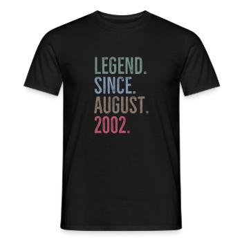 Legende seit August 2002 - Männer T-Shirt - Schwarz - Vorne - AI Model Male 178 light (178cm)