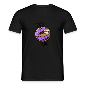Smile more Sloth - Men's T-Shirt - black - Front - AI Model Male 178 light (178cm)