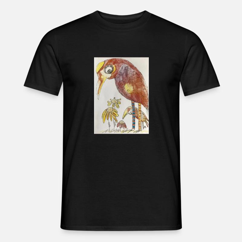 Bunte Vögel - Männer T-Shirt - Schwarz