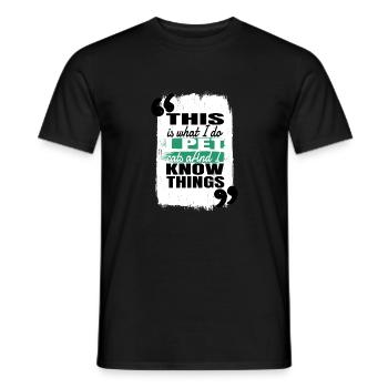 cat face tshirts funny quote present idea aww - Men's T-Shirt - black - Front - AI Model Male 178 light (178cm)