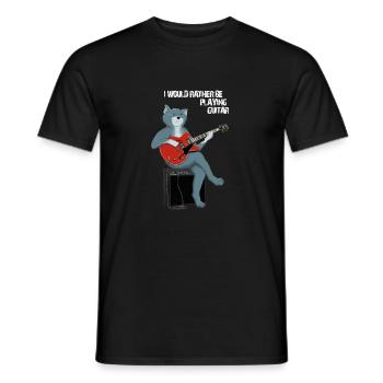 ICH WÜRDE LIEBER GITARRE SPIELEN - CAT - Männer T-Shirt - Schwarz - Vorne - AI Model Male 178 light (178cm)