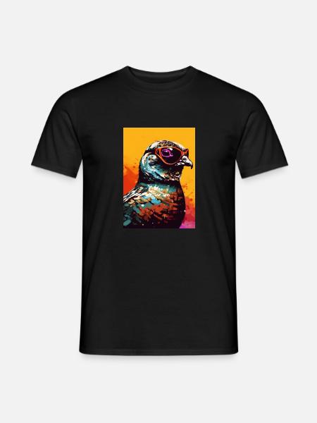 Quail with Sunglasses - Männer T-Shirt - Schwarz