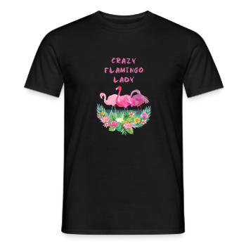 Crazy Flamingo Lady T Shirt - Men's T-Shirt - black - Front - AI Model Male 178 light (178cm)