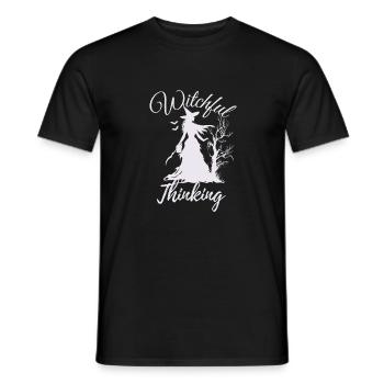 Halloween Witch, Witchful Thinking - Männer T-Shirt - Schwarz - Vorne - AI Model Male 178 light (178cm)