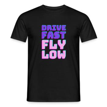 Drive Fast Fly Low - Retro - Männer T-Shirt - Schwarz - Vorne - AI Model Male 178 light (178cm)