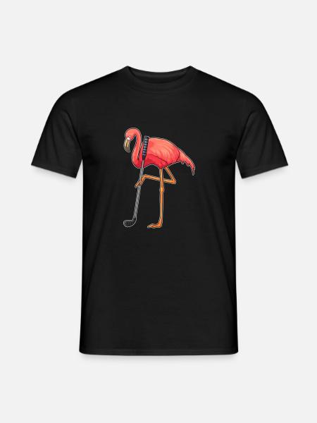 Flamingo beim Golf mit Golfschläger T-Shirt - Männer T-Shirt - Schwarz