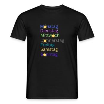 Wochentage - Männer T-Shirt - Schwarz - Vorne - AI Model Male 178 light (178cm)