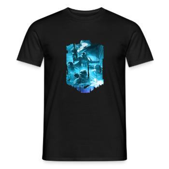 computer pc game technology gamer gaming modern - Men's T-Shirt - black - Front - AI Model Male 178 light (178cm)