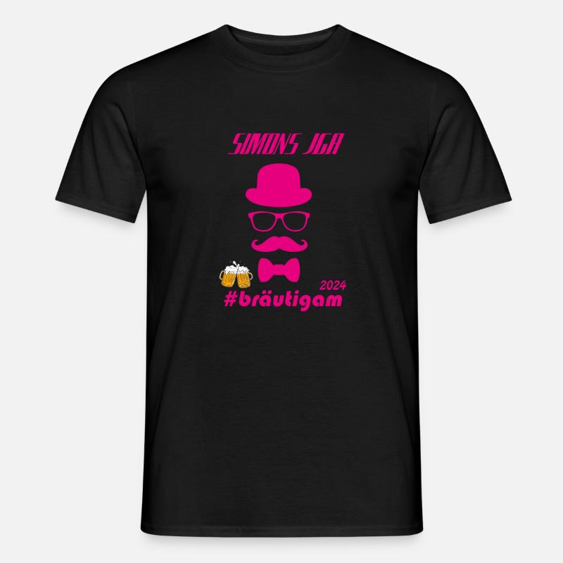 Simon JGA Pink - Männer T-Shirt - Schwarz