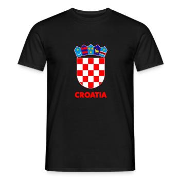 Stolz Kroatisch: Klassisches Wappen T-Shirt - Männer T-Shirt - Schwarz - Vorne - AI Model Male 178 light (178cm)