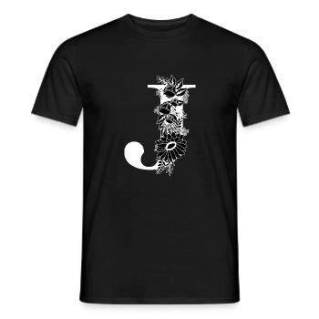 Blumen schwarz-weiß Buchstabe j - Männer T-Shirt - Schwarz - Vorne - AI Model Male 178 light (178cm)