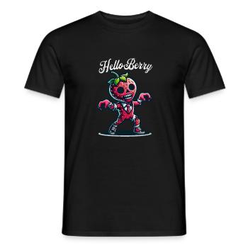 Bonjour fraise - T-shirt homme - noir - Devant - AI Model Male 178 light (178cm)