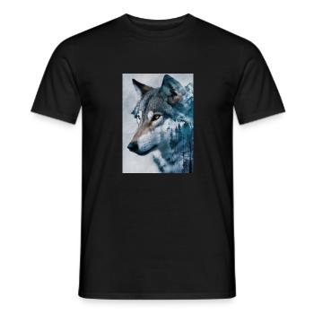 Wolf Wölfe Tier Jaulen Dog Husky - Männer T-Shirt - Schwarz - Vorne - AI Model Male 178 light (178cm)