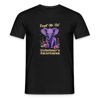 Vergissmeinnicht Elefant Alzheimer Bewusstseins - Männer T-Shirt - Schwarz - Vorne - AI Model Male 178 light (178cm)