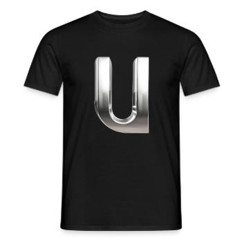 Chrome ,, U " Metallic - Men's T-Shirt - black - Front - AI Model Male 178 light (178cm)