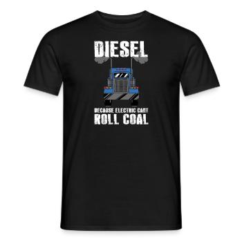 Camion diesel vs conception électrique pour - T-shirt homme - noir - Devant - AI Model Male 178 light (178cm)