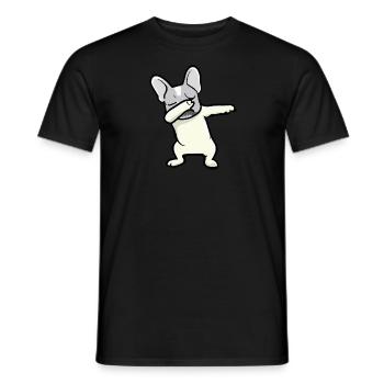 French Bulldog Dab Dog Gift Frenchie - Men's T-Shirt - black - Front - AI Model Male 178 light (178cm)