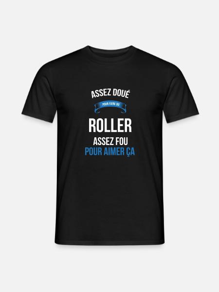 Roller assez doué fou homme - T-shirt homme - noir